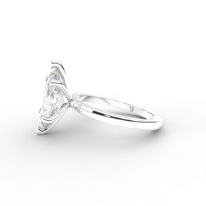 IGI Certified Marquise Cut Lab Grown Diamond Solitaire Engagement <b>Ring</b> in Solid 925 Sterling Silver - Product Image 2
