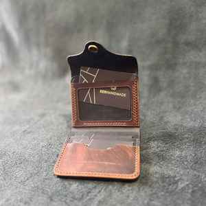 Cartera triple corta de piel auténtica para hombre al por mayor, estilo vintage con cierre abierto y función antirrobo, al por mayor, de estilo vintage - Product Image 6