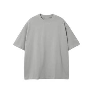 T-shirt à manches courtes en coton épais 230g pour hommes T-shirt à manches courtes en pur coton ample de couleur unie - Product Image 3