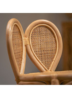 Assez petit mignon lapin oreille en osier rotin enfants chaise avec dossier tressé à la main fauteuil chambre meubles pour enfant