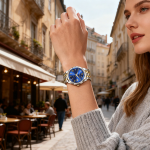 Nouvelle <span class=keywords><strong>montre</strong></span> à quartz pour <span class=keywords><strong>femme</strong></span> en argent <span class=keywords><strong>et</strong></span> <span class=keywords><strong>or</strong></span>, élégante, luxueuse, classique, avec cadran à aiguilles en forme de pièce de monnaie, tendance - Product Image 6