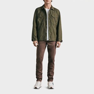 Lona personalizada bombardero PANA cuello cáñamo algodón camisa recortada trabajador trabajo hombres chaqueta cortavientos - Product Image 1