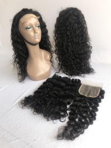 Fournisseur indien de perruques en cheveux naturels de donneur unique, bouclées crépues, 22 pouces, avec closure en dentelle transparente 5x5, prix de gros - Product Image 2