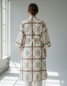 Export Quality Cotton Kantha Handmade Reversible Women's Long Kantha Kimono For Sale at Factory - Product Image 2