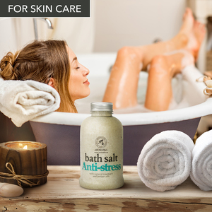 Aromatika Sal Marina Natural Antiestrés en Cristales 600g para Baño Corporal con Aceites Esenciales de Zanjano y Abeto para una Relajación Profunda - Product Image 6