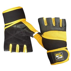 Unisex Leather Half-Finger Fitness <b>Glove</b> Breathable Durable Anti-Slip Wrist Support for Closure Gym Training Weightlifting - Product Image 3