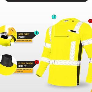 Sudadera de Seguridad Reflectante de Alta Calidad, Sudadera con Capucha de Manga Larga, Poliéster de Alta Visibilidad, Antibacteriana, Certificación CE para Construcción - Product Image 6
