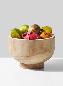 Cuenco de madera rústico hecho a mano para servir aperitivos y frutas con acabado artístico natural suave y duradero - Product Image 4