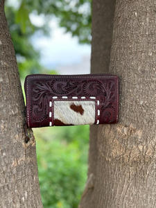 กระเป๋าคลัทช์หนังขนสัตว์สีน้ำตาลทำด้วยมือสำหรับผู้หญิงดีไซน์ที่เป็นเอกลักษณ์สำหรับผู้หญิงกระเป๋าสตางค์สไตล์ตะวันตกขายดี - Product Image 3