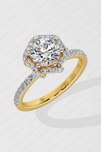 Bague en moissanite halo solitaire certifiée SGL IGI 1,86 ct Argent 925 Haute qualité Cadeau de mariage ethnique pour fête de fiançailles - Product Image 4