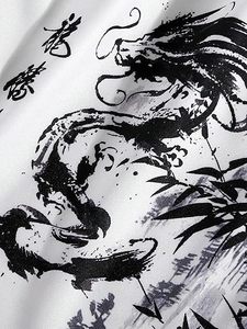 Shorts de sport pour homme avec motif de dragon, taille élastique, mi-longueur, 100% polyester, respirant, séchage rapide, pour l'été - Product Image 6