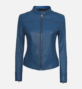 Elegante chaqueta de cuero de piel de oveja para mujer Costura de calidad Bajo MOQ OEM/ODM Compatible con prendas de vestir exteriores con material de relleno de algodón - Product Image 1