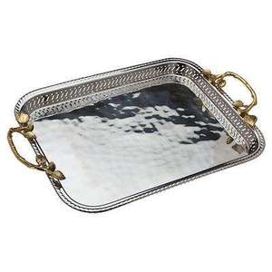 Luxury Eco Friendly Metal <b>Tray</b> Rectangular Snack Dessert Serving <b>Tray</b> - Product Image 1