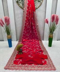 Saree Banarasi élégant pour femme avec superbe travail traditionnel et look fantaisie pour fête de mariage Saree / Sari / Shari - Product Image 4