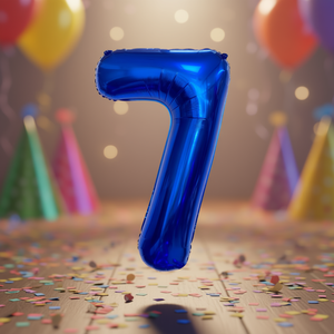 Palloncino Foil Numero 7 Blu Scuro 1M per Feste, Riempibile con Elio, Decorazione per Feste - Product Image 3
