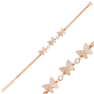 Bracelet à breloques en pierre de Zircon clair avec motif Animal, fait à la main turc, vente en gros, bijoux en argent Sterling 925 - Product Image 6