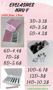 Nouveaux stocks Promade Extensions de cils en cheveux synthétiques Volume Russe 2D 1000 bouquets 0.03 0.05 0.07 B C CC D L M Courbure Salon de Beauté - Product Image 4