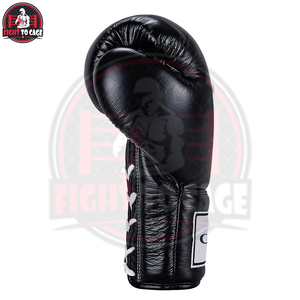 Own Logo Printed Custom Boxing <b>Gloves</b> Genuine Leather PU Synthetic Leather Shock-Absorbing Lightweight <b>Black</b> Color 2025 Model - Product Image 3
