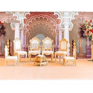Chaises Vidhi de mariage traditionnel pour Mandap Chaises Mandap en bois de mariage indien - Product Image 1