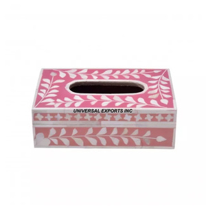 Boîte à mouchoirs Rectangle en bois Top vente à la main Designer porte-serviettes classique élégant fantaisie boîte à mouchoirs - Product Image 4