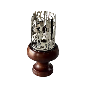 Brûleur d'encens en bois et métal arabe beau nouveau Design Home Deco Bakhoor brûleur vente chaude - Product Image 1