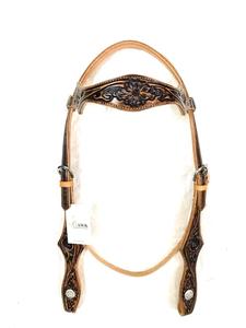 Vente chaude Premium Qualité Antique Sculpture À La Main Usiné Western Cheval Headstall Équestre Équitation Tack Fait En Cuir - Product Image 6