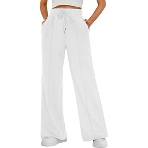 Pantalons de jogging pour femmes à taille haute, amples, décontractés, à jambes larges, avec cordon de serrage, élastiques, pantalons de sport - Product Image 5