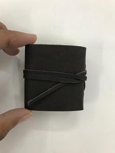 Mini diario de cuero A5 hecho a mano personalizado, cuaderno de papel de trapo de algodón con corbata para tomar notas, hecho en India - Product Image 2