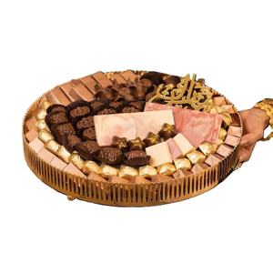 Round Shape Metal <b>Chocolate</b> Dates Candies Serving Dishes <b>Luxury</b> Design Ramadan Decorative <b>Chocolate</b> Serving Dishes - Product Image 1