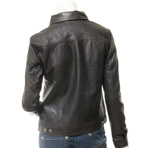 Nouvelle arrivée Veste en cuir satiné respirante pour femmes Mode automne personnalisable avec col montant Prix bas en gros - Product Image 3