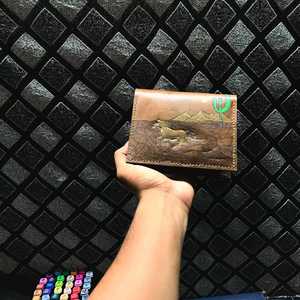 Wholesale Custom Carving Wallet Veg tan leather Comfortable Price, anwar Quality,<b>Best</b> Designs Genuine Leather Wallet - Product Image 3