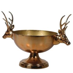 Refroidisseur de vin en métal de Style piédestal de décoration de Noël de renne en laiton antique pour bol de refroidisseur de Champagne seau à glace à bière élégant - Product Image 1