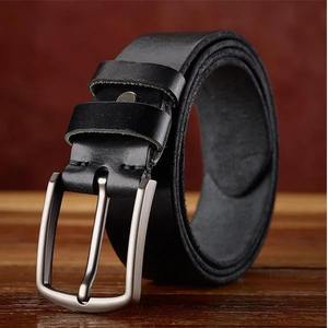 Ceintures en cuir véritable personnalisées fabriquées en usine, couleur unie, vente chaude, ceintures en cuir décontractées pour hommes à vendre - Product Image 5