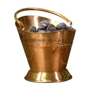 Strong <b>galvanized</b> iron metal charcoal <b>bucket</b> with large capacity for holding a generous amount of charcoal or ash - Product Image 5