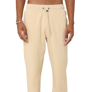 กางเกงวิ่งขาตรงโค้งตรงสำหรับผู้ชายกางเกงลำลองผ้าฝ้าย100% เชือกรูดสีพื้นชุดวิ่งน้ำหนักเบา - Product Image 4