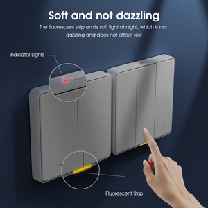 Interruptor de Pared Inteligente Tuya WiFi RF433 EU, 110-250V, Sin Cable Neutro, Temporizador, Control por Voz, Compatible con <span class=keywords><strong>Alexa</strong></span> y <span class=keywords><strong>Google</strong></span> Home - Product Image 3