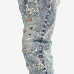 Jeans Rectos para Hombre, Lavados, Personalizados, al por Mayor, de Alta Calidad, Transpirables, 100% Algodón, Ecológicos, Corte Casual - Product Image 4