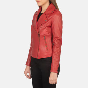 Chaquetas de motociclista para mujer, abrigo de cuero genuino de calidad superior con logotipo personalizado para abrigos de moda de invierno y otoño - Product Image 2