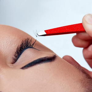 Pinces à épiler inclinées de qualité professionnelle en acier inoxydable, couleur rouge, pour l'épilation et le rasage - Product Image 4