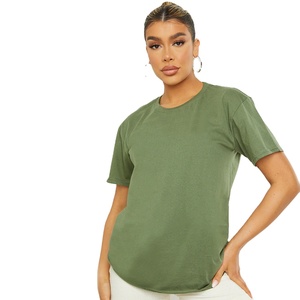 Camisetas deportivas casuales de verano para mujer, de algodón transpirable de alta calidad, ligeras, de corte regular, con dobladillo curvo. - Product Image 1