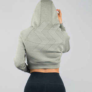 Coupe-vent fabriqué en usine polaire femmes Crop Top Hoodies meilleure qualité respirant femmes Crop Top Hoodies - Product Image 3
