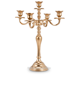 Handmade Decorative Metal Rose <b>Gold</b> <b>Candelabra</b> for Home & Wedding Decorative 5 Arms Tabletop & Floor <b>Candelabra</b> - Product Image 2