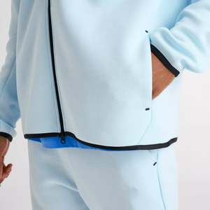 เสื้อมีฮู้ดน้ำหนักเบาสำหรับเสื้อกันหนาวมีฮู้ดน้ำหนักเบามีซิปรูดเปิดไหล่โอเวอร์ไซส์พร้อมกระเป๋าด้านหน้า - Product Image 6