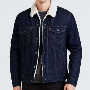 Men's High Quality Vintage Style <b>Denim</b> <b>Jacket</b> for Winter Casual Embroidery Decoration - Product Image 1