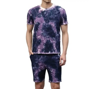 Heavyweight 100% Cotton T Shirt and Shorts Set Summer Two Piece Outfit for <b>Men</b> Production Factory Screen Print Embroidery - Product Image 1
