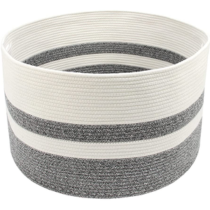 Handmade Item Cotton Design Best Quality Woven <b>Rope</b> <b>Basket</b> Laundry <b>Storage</b> <b>Basket</b> With Handle Top Standard Product Hot Sell - Product Image 4