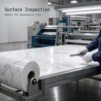 Film stratifié flexible à motif marbré mat personnalisé avec adhésif thermofusible PUR pour panneaux muraux en MDF, meubles