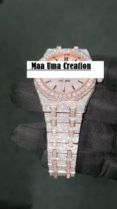 Montre Hip Hop de luxe pour homme, sertie de moissanite VVS, logo personnalisé, acier inoxydable, mouvement quartz MiYOTA - Product Image 4