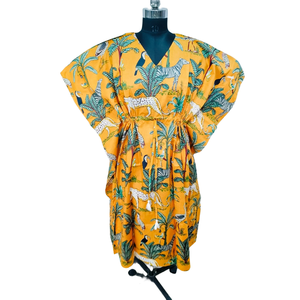 ชุดเดรสยาวพิมพ์ลายแบบเจียปุรี สไตล์ลำลอง เรียบหรู ดูดี ยาวคลุมเท้า ระบายอากาศได้ดี เอวยางยืด ใส่สบาย เหมาะสำหรับวันพักผ่อน ฤดูร้อน และชายหาด - Product Image 1