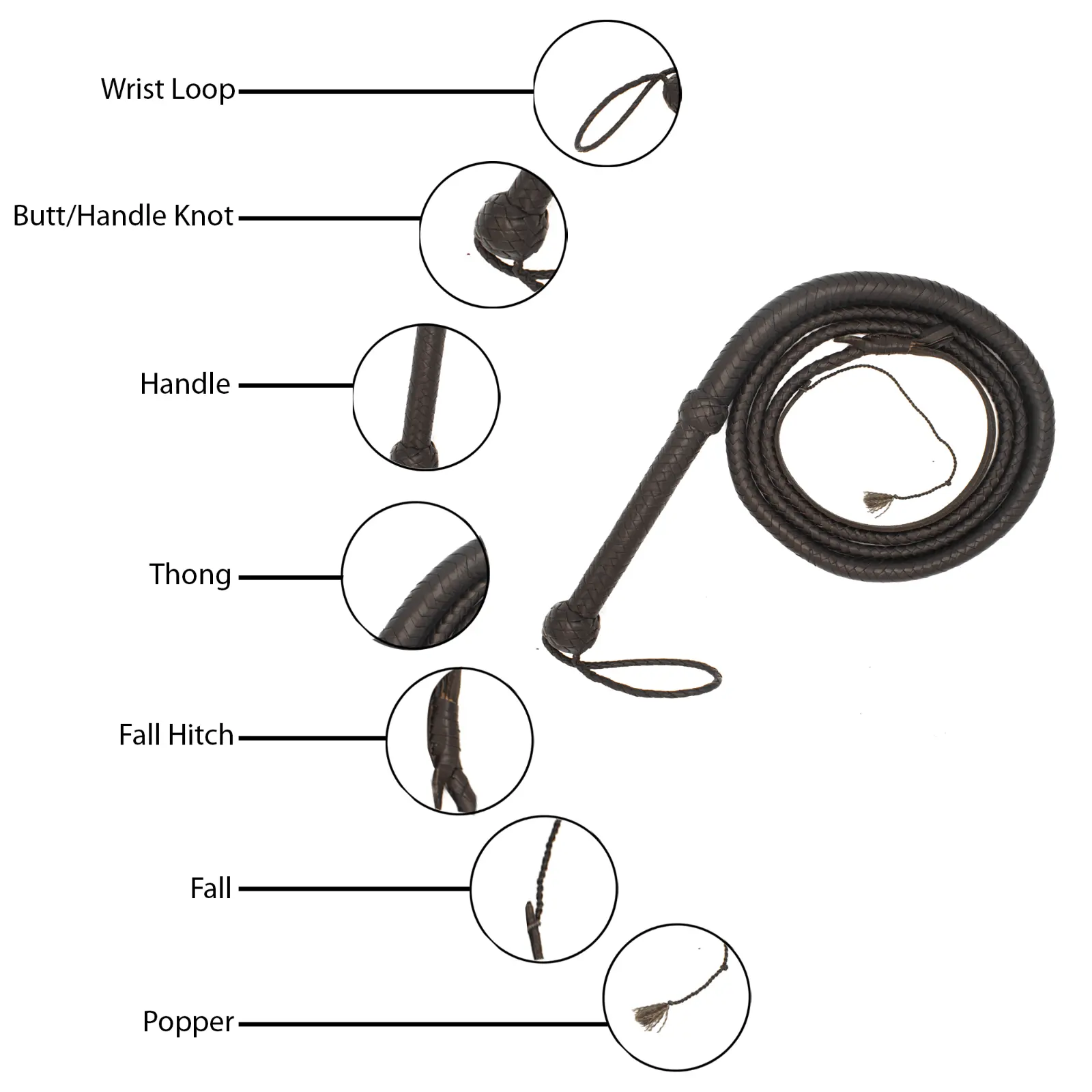 Indiana Jones bullwhip Hunter chính hãng Da nâu sẫm 8 ft dài 12 plaits bullwhips thưởng thức với người yêu của bạn